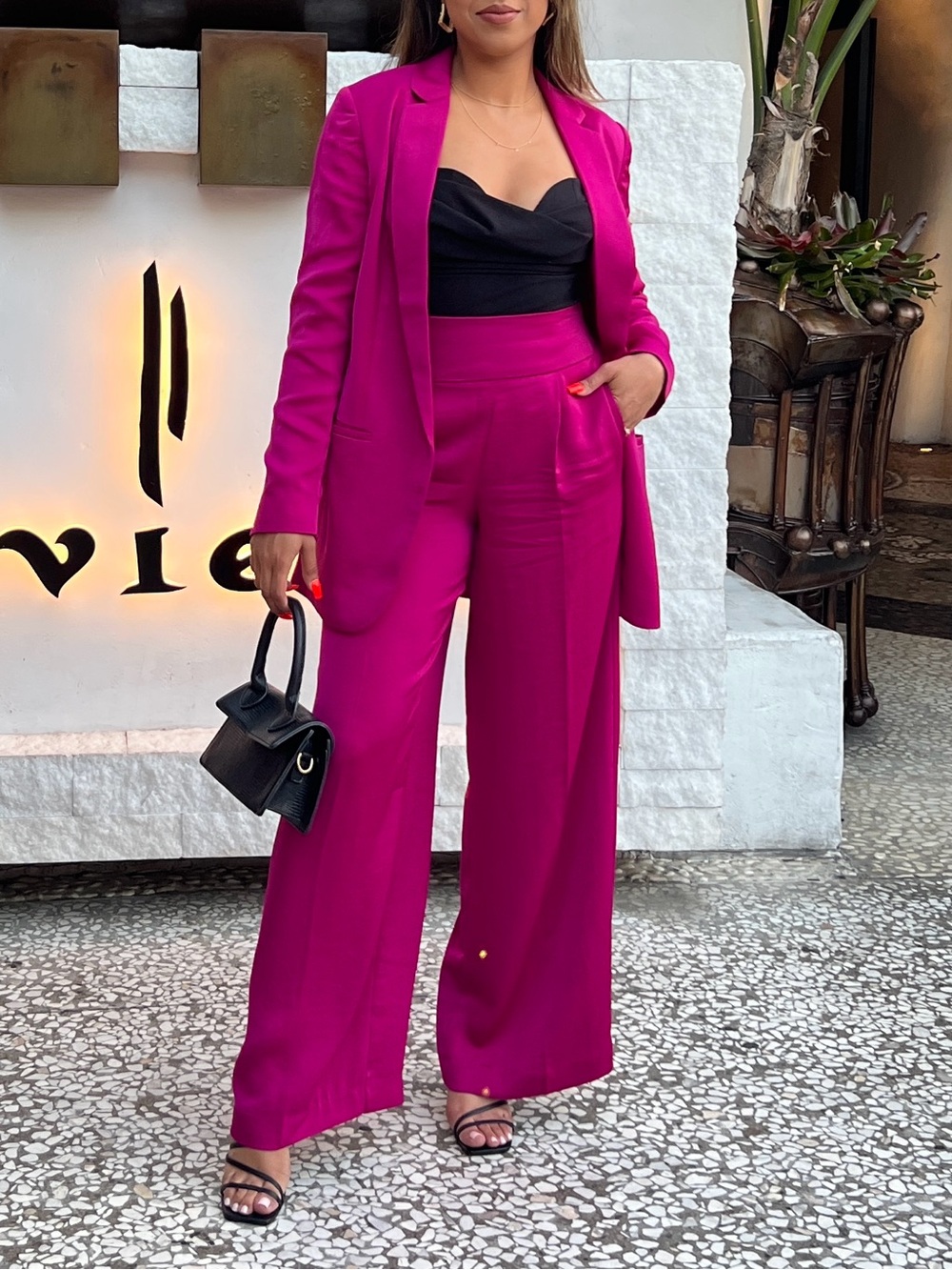 Express Magenta Blazer - Bold Fuchsia Suit and pant set